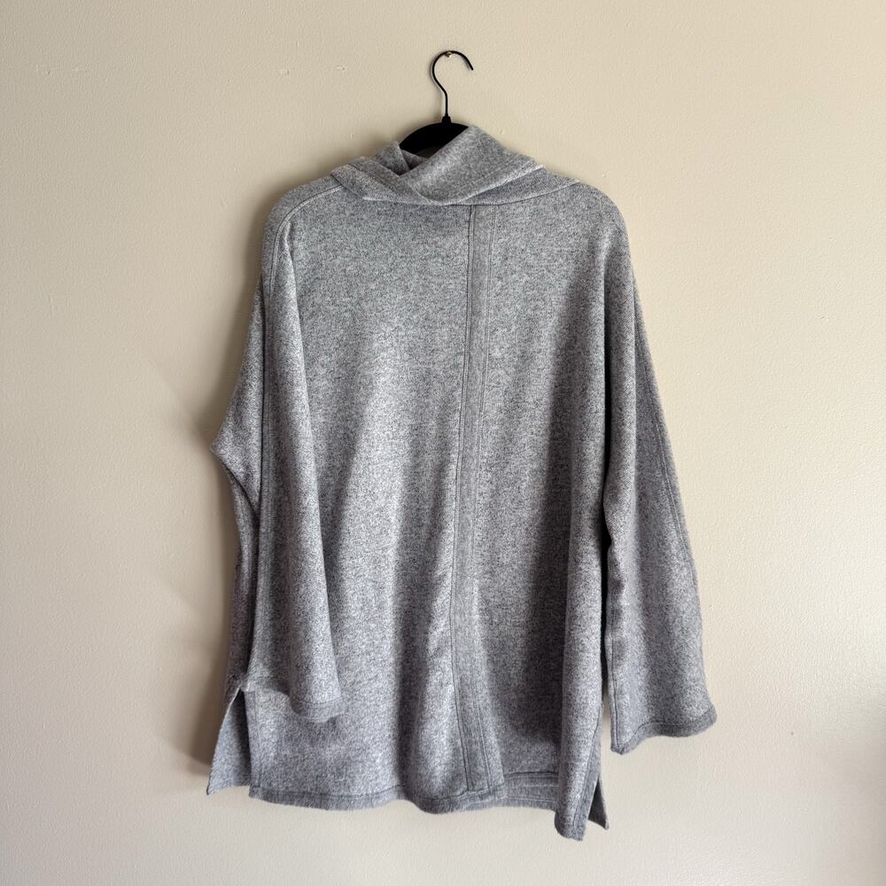Soft Surroundings Grey Cowl Neck Pocket Front Sweater - 1X - Picture 6 of 8